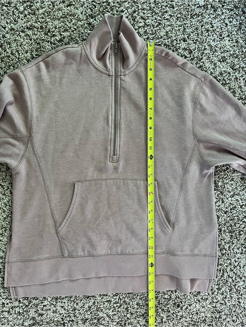 Z Supply Womens Quarter Zip Pullover Sweatshirt Mauve Pink Small Pocket Fleece - Picture 5 of 6